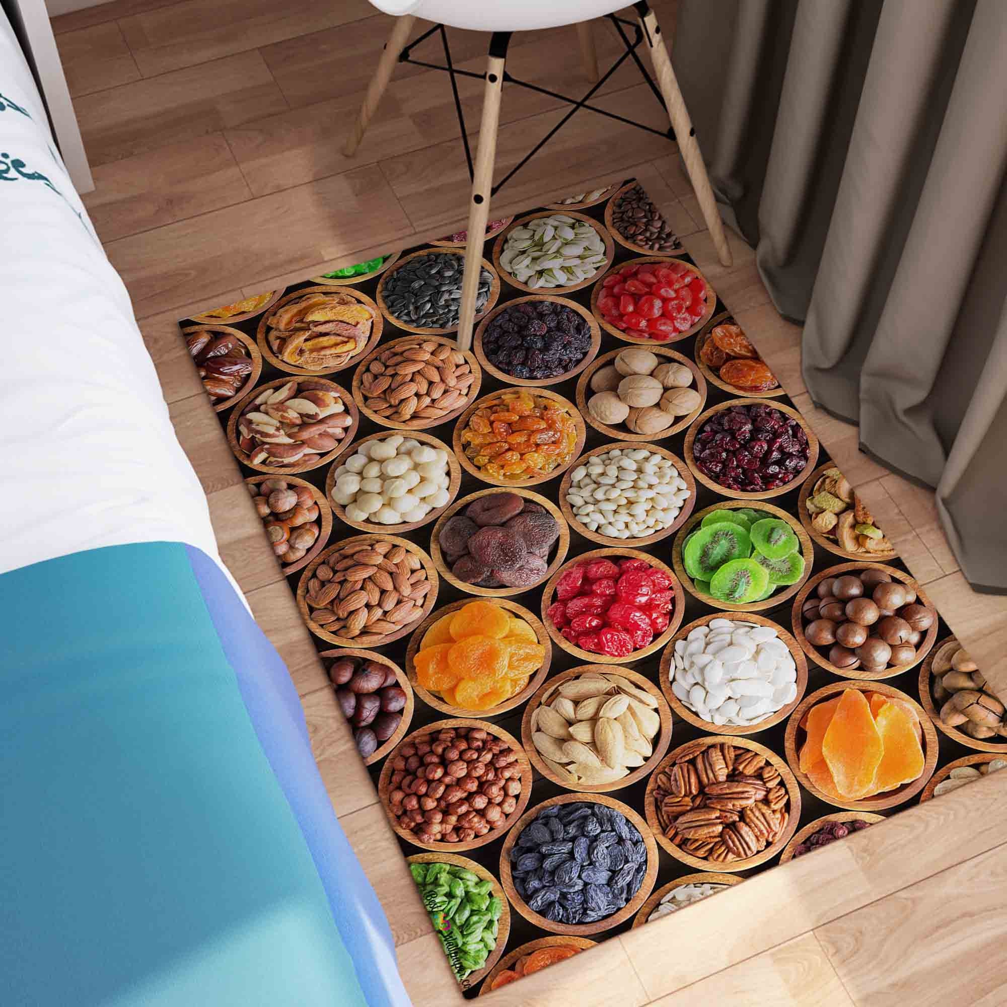 Food On Rug Colorful Foods Rugs, Fruits Rug, Kitchen Rugs, Modern Rugs, Luxury Rug ...