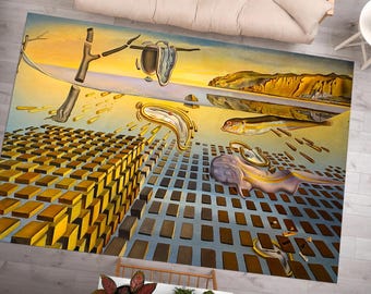 Salvador Dali Rug, Disintegration of Perseverance Rug, Surreal Rug, Famous Rug, Indoor Rug, Cool Rug, Office Rug, Large Rug, Customs Rug,