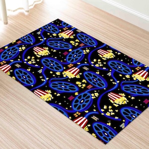Movie Room Rug, Arcade Cinema Design, Easy Clean Custom Rug image 7