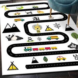 Car Road Rug, Boy Room Rugs, Play Room Rugs, Children Rugs, Cool Rug, Wall Hanging Rug, Small Rug, Gift For The Home, Custom Rug,