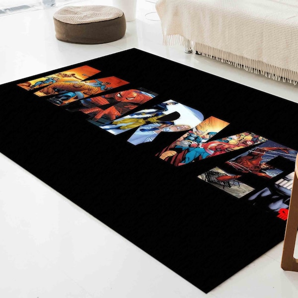 Personalized Rug, Cool Rug, 3D Printeds Rug, Housewarming Gift, Kids Rugs, Captain America Rugs, Marvel Rug, Kitchen Rug, Wedding Rug,