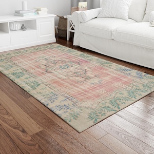 Pink Rugs, Floral Pattern Rugs, Green Rugs, Luxury Rug, Turkish Rug, Indoor Rug, Corridor Rug, Non Slip Rug, Personalized Gifts, Cool Rug,