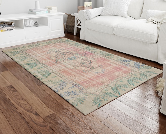 Pink Rugs, Floral Pattern Rugs, Green Rugs, Luxury Rug, Turkish Rug, Indoor Rug, Corridor Rug, Non Slip Rug, Personalized Gifts, Cool Rug,