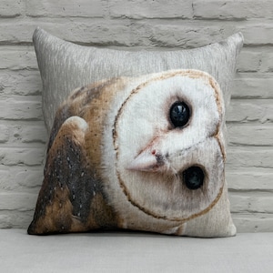 Owl Pillow, Loft Pillow Sham, Owl Pillow Case, Owl Cushion, Animal Pillow Case, Pillow Cover, Pillow Cases, Decorative Pillow, Home Decor,