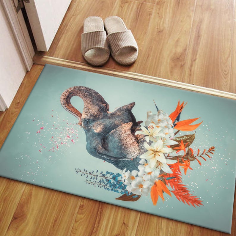 Elephant Rug, Flower Rugs, Abstract Rugs, Animal Rugs, 3D Printeds Rug, Hallway Rug, Bath Rug, Customs Rug, Salon Rug, Thick Rug, Area Rug, image 5