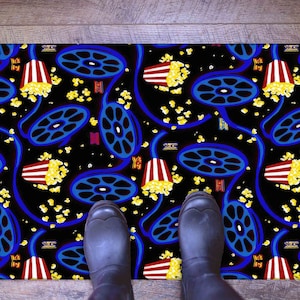 Movie Room Rug, Arcade Cinema Design, Easy Clean Custom Rug image 6