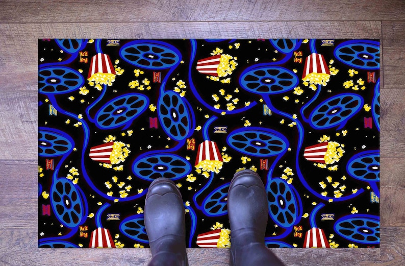 Movie Room Rug, Arcade Cinema Design, Easy Clean Custom Rug image 6