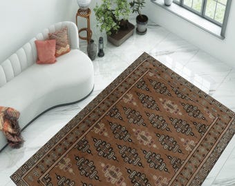 Bronze Rug, Medallion Pattern Rugs, Ethnic Pattern Rug, Farmhouse Decor Rug, Turkish Rug, Gift Rug, Thick Rug, Saloon Rug, Office Rug,