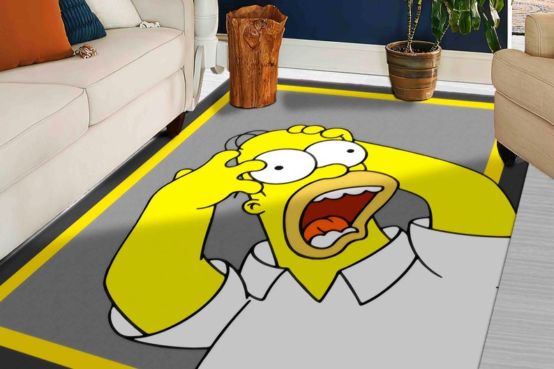 Bedroom Rug, Easy to Clean Rug, Luxury Rug, Non-Slip Carpet, Modern Rugs, Yellow Rug, Simpsons Rugs, Decorative Rug, Salon Rug, image 3