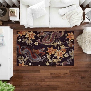 Japanese Rug, Cool Rug, Dragon Rug, Gift For Him, Modern Rug, Chinese Dragon Rugs, Asian Dragon Pattern Rug, Gift For Him, Living Room Rug, image 2