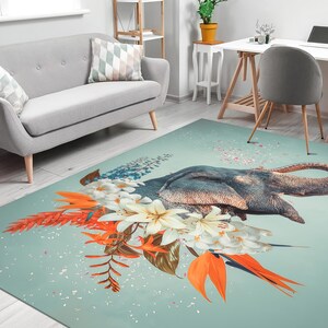 Elephant Rug, Flower Rugs, Abstract Rugs, Animal Rugs, 3D Printeds Rug, Hallway Rug, Bath Rug, Customs Rug, Salon Rug, Thick Rug, Area Rug, image 3