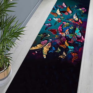 Butterfly Painting Print Rugs, Butterfly Rug, Modern Rugs, Animal Rugs, Office Rug, Accent Rug, Corridor Rug, Non-Slip Carpet, Step Rug, Bild 4