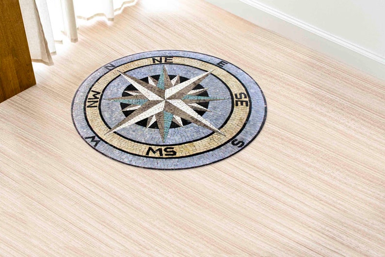 Compass Rug, Compass Round Rug, Trendy Rugs, Modern Rug, Kitchen Rug ...