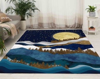 Easy to Clean Rug, Front Door Rug, Easy To Clean Rug, Housewarming Gift, Luxury Rug, Sky Landscape Rugs, Landscape Rugs, Non-Slip Carpet,