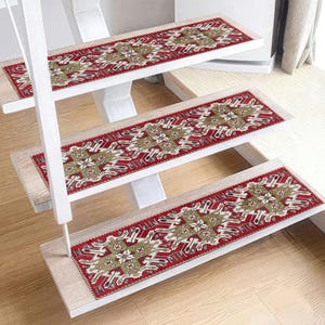 Geometric Pattern Rug, Red Rug, Ethnic Pattern Rug, Modern Rugs, Step Rug, Stair Rug, Popular Rug, Pattern Rug, Soft Rug, Thin Rug,
