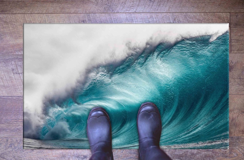 Water Wave Rugs, Ocean Rugs, Blue Rug, Landscape Rugs, Step Rug, Non-Slip Carpet, Kitchen Rug, Bathroom Rug, Classic Rug, Door Mat, image 7