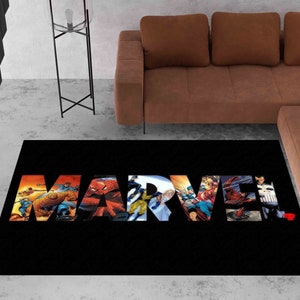 Personalized Rug, Cool Rug, 3D Printeds Rug, Housewarming Gift, Kids Rugs, Captain America Rugs, Marvel Rug, Kitchen Rug, Wedding Rug, imagen 2