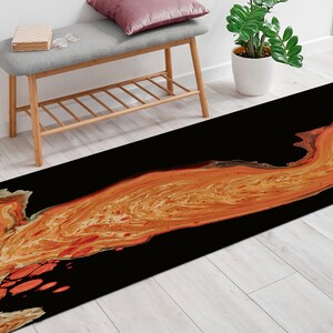 Salon Decor Rug, Colorful Rug, Non-Slip Carpet, Modern Rug, Orange And Black Rug, Hallway Rug, Front Door Rug, Area Rug, Luxury Rug, image 5