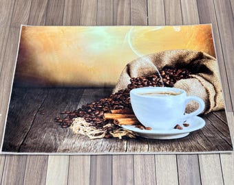 Pattern Rug, Bedroom Rug, Pet Friendly Rug, Non Slip Rug, Modern Rug, Kitchen Rugs, Coffee Kitchen Decor Rug, Classic Rug, Coffe Lover Rug,