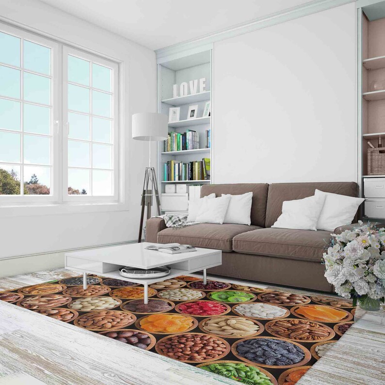 Food On Rug Colorful Foods Rugs, Fruits Rug, Kitchen Rugs, Modern Rugs, Luxury Rug ...