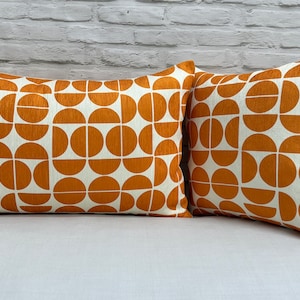 Checkerboard Pillow Cover, Orange Pillow Case, Mid Century Pillow Sham, Modern Cushion, Boho Pillow, Minimal Pillow, Modern Pillow, image 2