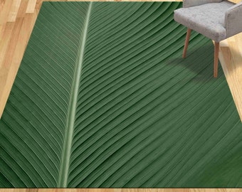 Entry Rug, Indoor Rug, Colorful Rug, Non-Slip Carpet, Floral Rug, Leaf Rug, Green Leaf Rug, Small Rug, Saloon Rug, Kitchen Rug, Area Rug,
