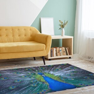 Stair Rug, Home Decor Rug, Accent Rug, Gift For Him, Animal Rug, Peacock Lover Gift Rug, Peacock Rugs, Gift For The Home, Indoor Rug, image 4