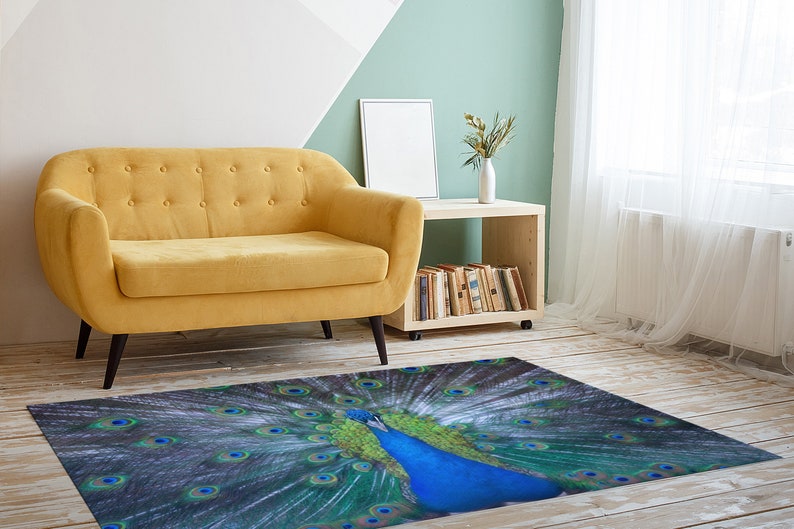 Stair Rug, Home Decor Rug, Accent Rug, Gift For Him, Animal Rug, Peacock Lover Gift Rug, Peacock Rugs, Gift For The Home, Indoor Rug, image 4