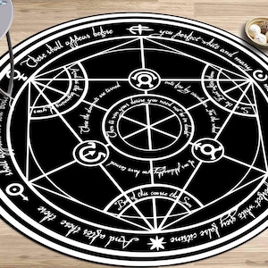 FMA Transmutation Rugs, FMA Rugs, Manga Rug, Modern Rug, Colorful Rug, Large Rug, Chenille Rug, Kitchen Rug, Non-Slip Carpet, Circle Rug, image 6