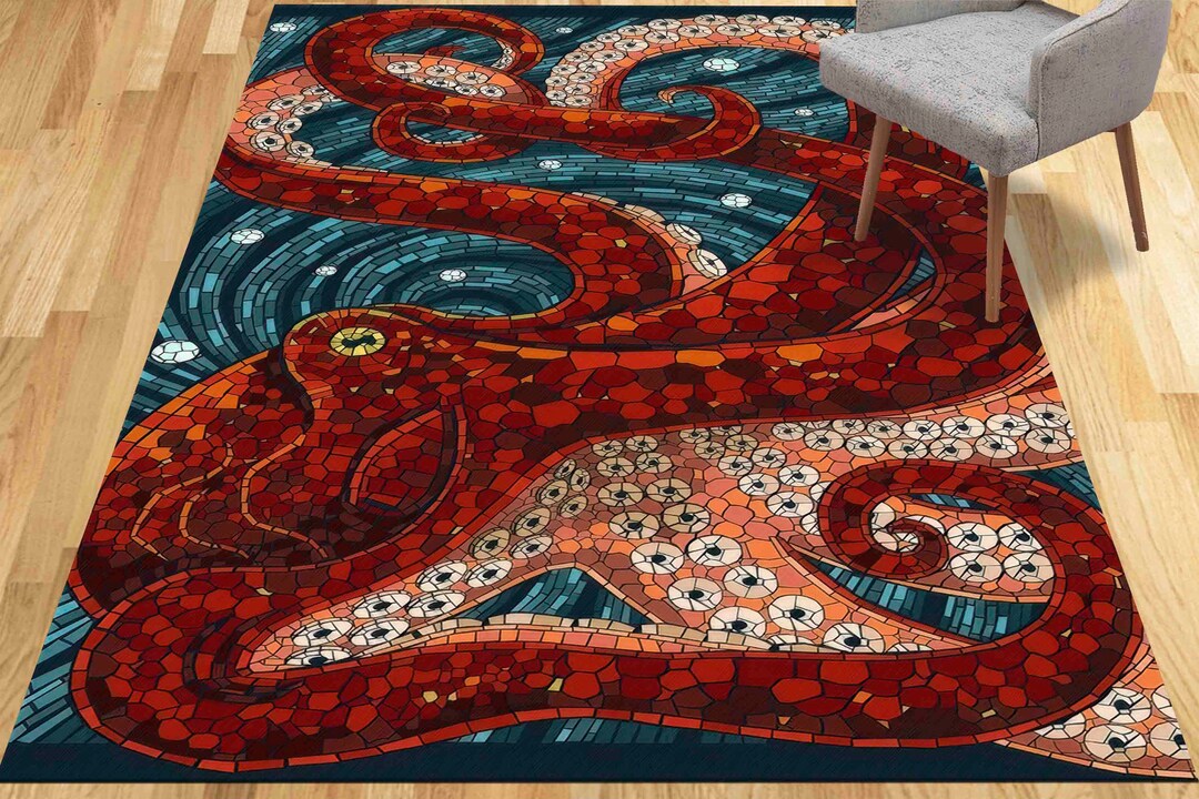 Step Rug, Runner Rug, Large Rug, Gift for the Home, Animal Rugs, Blue ...