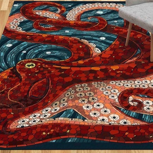 Step Rug, Runner Rug, Large Rug, Gift for the Home, Animal Rugs, Blue ...