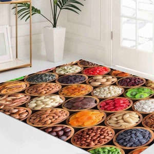Food On Rug Colorful Foods Rugs, Fruits Rug, Kitchen Rugs, Modern Rugs, Luxury Rug ...