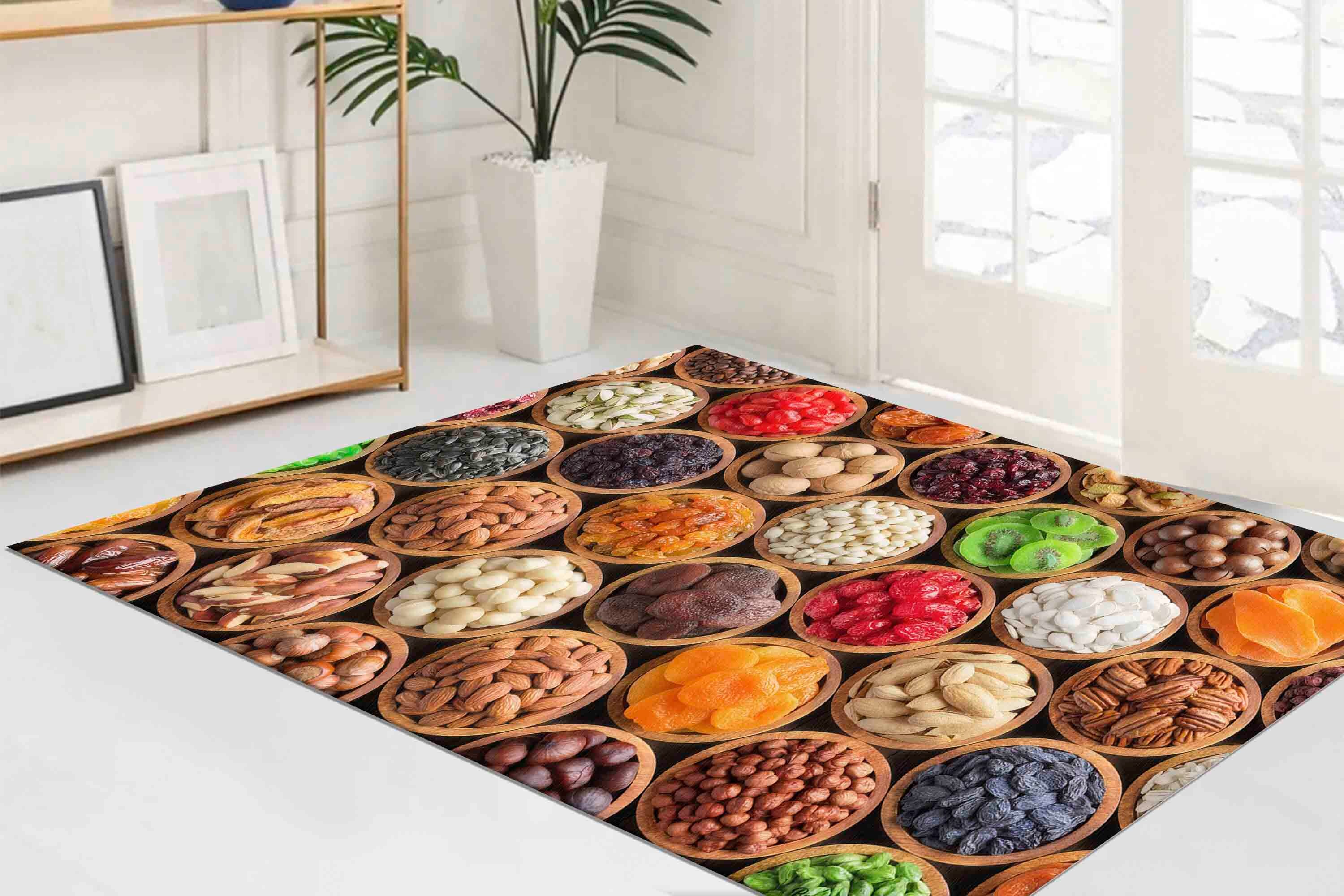 Fruit Border Rug Colorful Foods Rugs, Fruits Rug, Kitchen Rugs, Modern Rugs, Luxury Rug ...