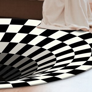 3D Vortex Rug, Optical Illusion Rug, Round Rug, Modern Rugs, Gift for ...