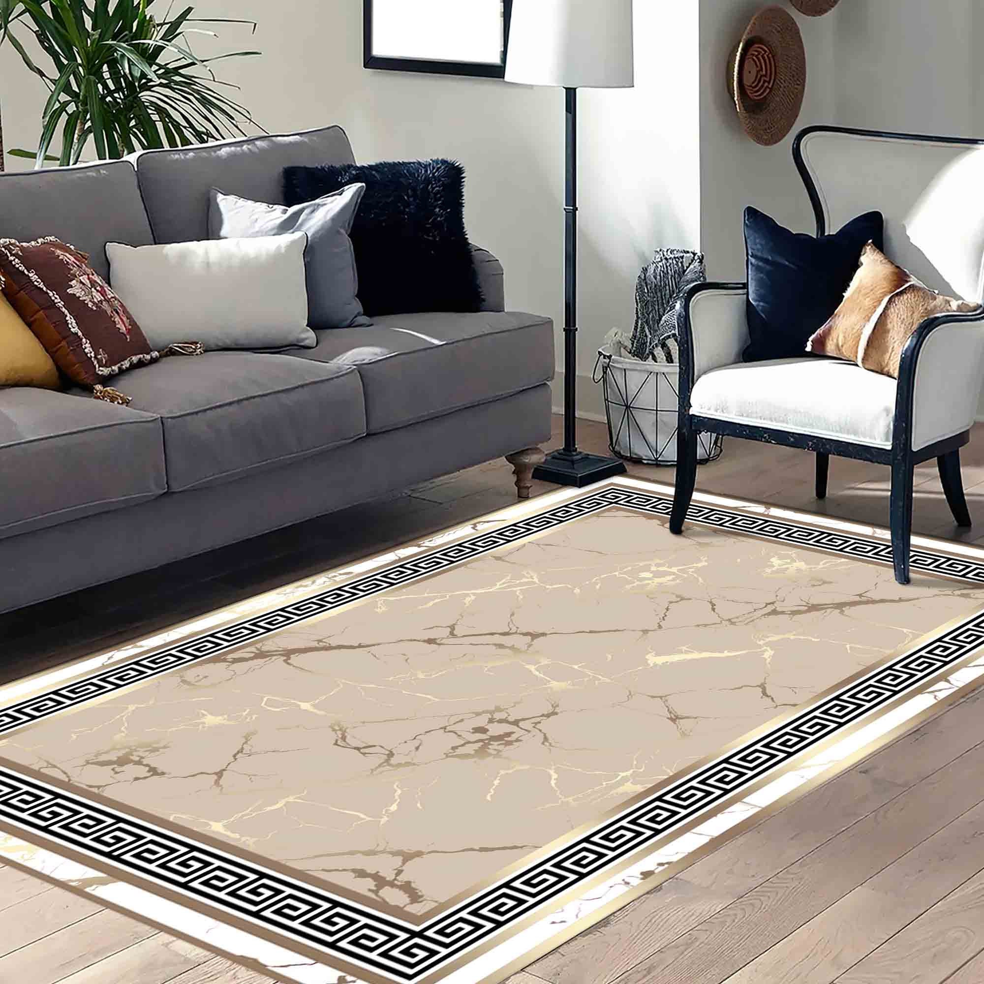 Gold Marble Rugs, Abstract Rug, Gold Rugs, Modern Rug, Luxury Rug, Saloon Rug, Non Slip Rug, Trendy Rug, Pattern Rug, Chenille Rug,