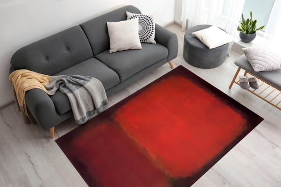 Mark Rothko Rug, Minimal Rugs, Modern Rug, Reproduction Rugs, Salon Rug, Non Slip Rug, Small Rug, Accent Rug, Bath Rug, Chenille Rug,