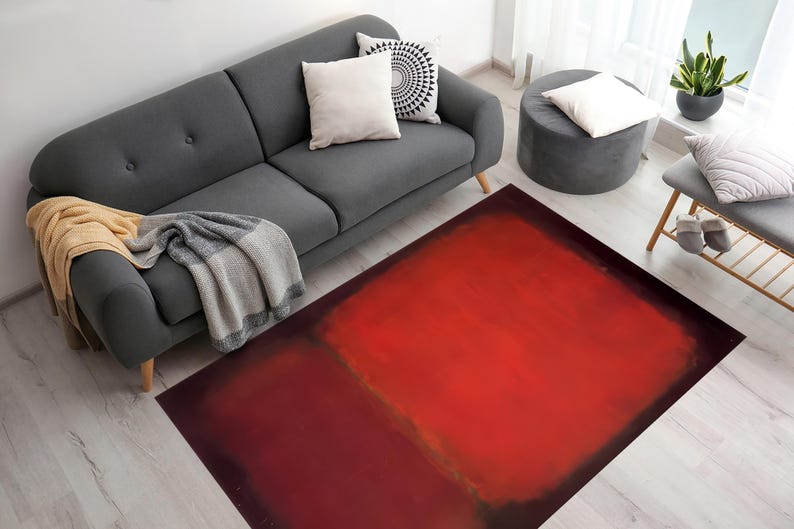 Mark Rothko Rug, Minimal Rugs, Modern Rug, Reproduction Rugs, Salon Rug, Non Slip Rug, Small Rug, Accent Rug, Bath Rug, Chenille Rug, image 1