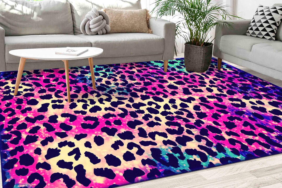 Leopard Pattern Rug, Pink Rug, Pink Leopard Rug, Modern Rug, Custom Rug ...