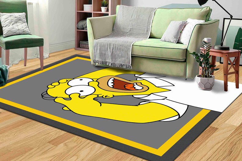 Bedroom Rug, Easy to Clean Rug, Luxury Rug, Non-Slip Carpet, Modern Rugs, Yellow Rug, Simpsons Rugs, Decorative Rug, Salon Rug, image 2