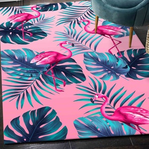 Pink Flamingo Rugs, Flamingo Rugs, Girl Room Rugs, Animal Rugs, Wedding Rug, Home Decor Rug, Entry Rug, Pink Rug, Entryway Rug, Kitchen Rug,