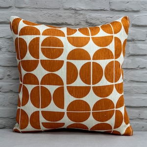 Checkerboard Pillow Cover, Orange Pillow Case, Mid Century Pillow Sham, Modern Cushion, Boho Pillow, Minimal Pillow, Modern Pillow, image 7