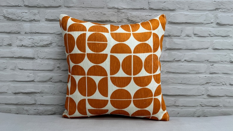 Checkerboard Pillow Cover, Orange Pillow Case, Mid Century Pillow Sham, Modern Cushion, Boho Pillow, Minimal Pillow, Modern Pillow, image 7