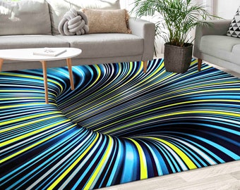Optical Illusion Rugs, Vortex Rug, 3D Effect Rug, Modern Rug, Car Mat, Bridesmaid Gift, Gift For Her, Colorful Rug, Outdoor Rug, Office Rug,
