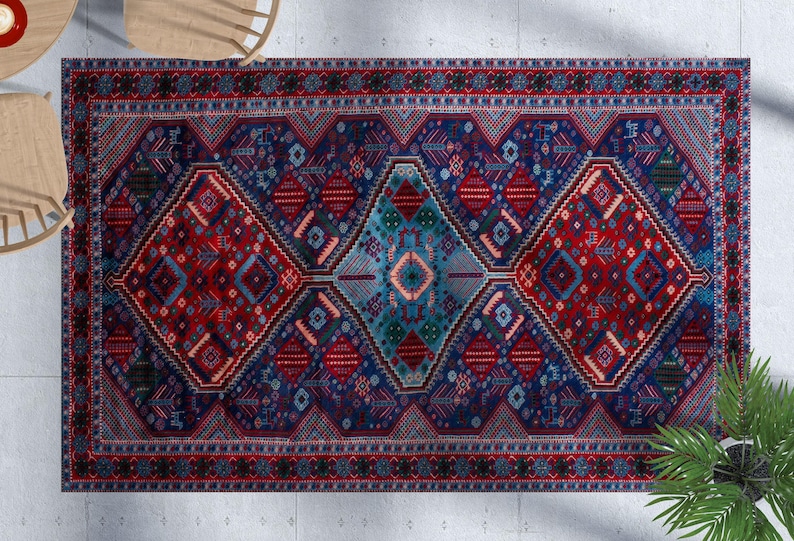 Burgundy Rugs, Medallion Pattern Rugs, Ethnic Pattern Rug, Oushak Rug, Turkish Rug, Kitchen Rug, Outdoor Rug, Living Room Rug, image 1