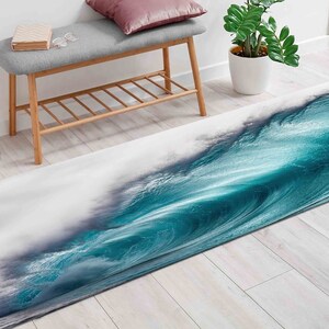 Water Wave Rugs, Ocean Rugs, Blue Rug, Landscape Rugs, Step Rug, Non-Slip Carpet, Kitchen Rug, Bathroom Rug, Classic Rug, Door Mat, image 6