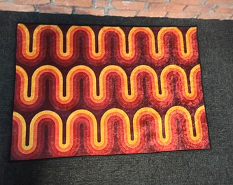 Brown Groovy Retro 70&#39;s Rugs, Mid Century Rug, Boho Rugs, Modern Rugs, Car Mat, Gift For The Home, Housewarming Gift, Cool Rug, Trendy Rug,