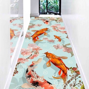 Japanese Koi Fish Rug, Japanese Rug, Koi Rugs, Animal Rug, Car Mat, Nursery Rug, Bathroom Rug, Anti-Slip Carpet, Entry Rug, Fish Rug, image 1