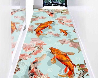 Japanese Koi Fish Rug, Japanese Rug, Koi Rugs, Animal Rug, Car Mat, Nursery Rug, Bathroom Rug, Anti-Slip Carpet, Entry Rug, Fish Rug,