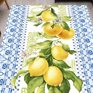 Lemon Pattern Rug, Lemon Rugs, Blue Rugs, Modern Rug, Outdoor Rug, Car Mat, Anti-Slip Carpet, Classic Rug, Door Mat, Thin Rug, Yellow Rug, image 5