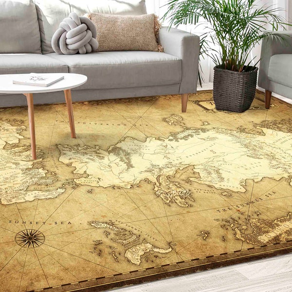 Classic Rug, Entry Rug, Thin Rug, Personalized Gifts, Game of Thrones Map Rugs, Best Movie Rug, Map Rug, Door Mat, Non Slip Rug,